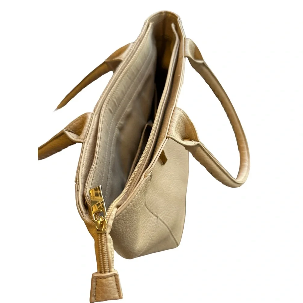 Woven Tote Vegan Leather Shoulder Handbag in Blush